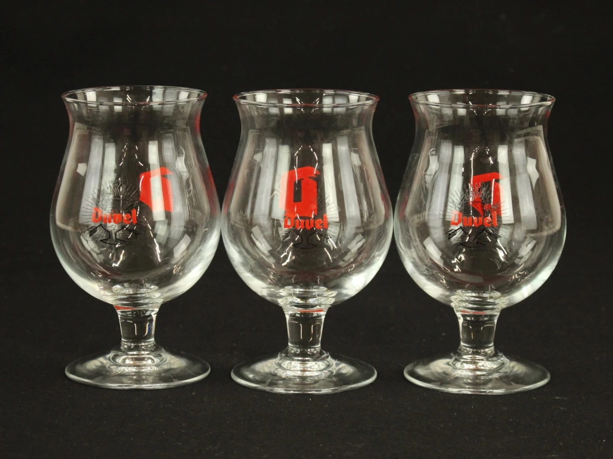 Partij vintage bierglazen – Vedett Extra & Duvel – 12 stuks - foto 4