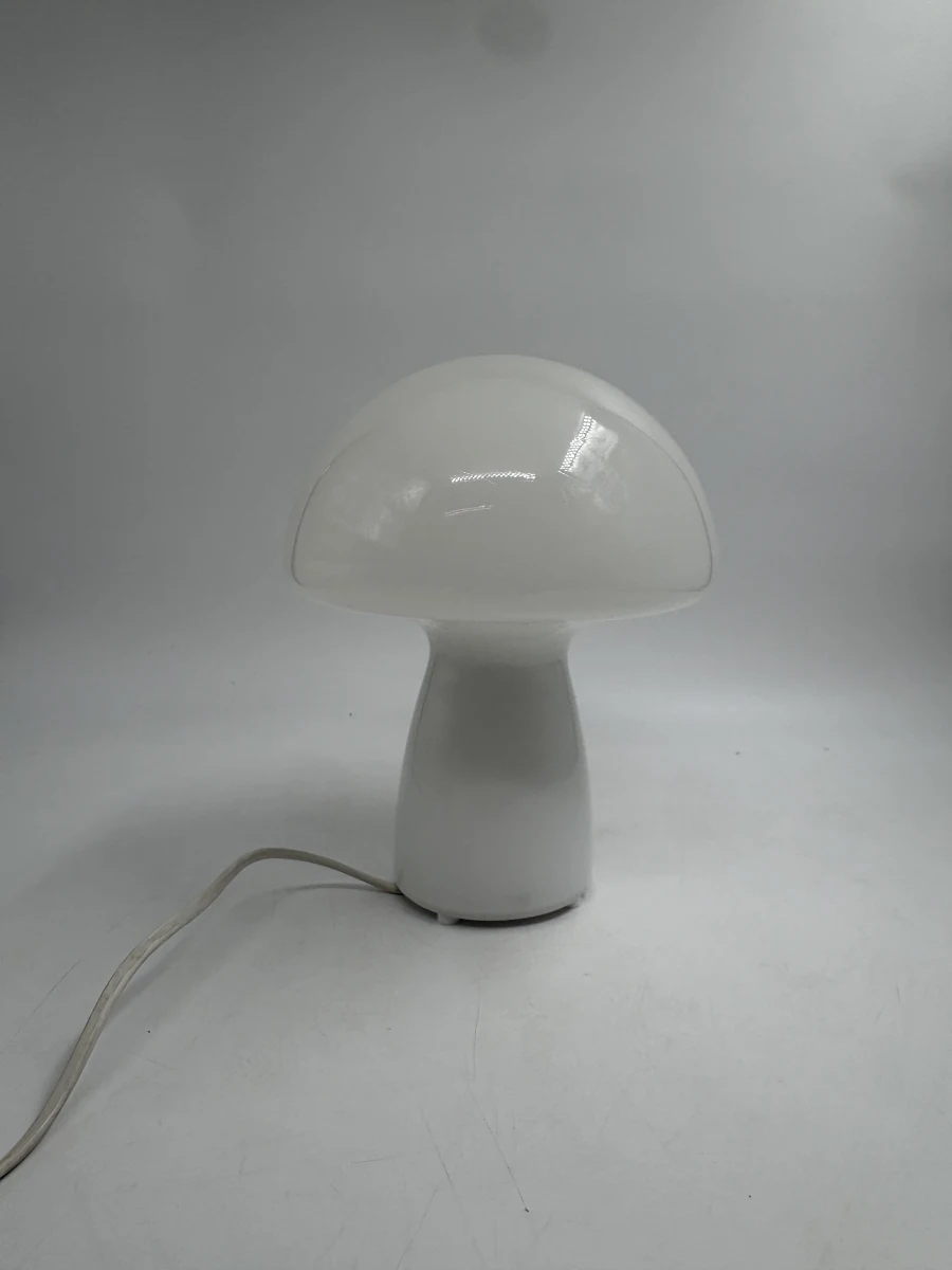Glazen paddenstoel tafellamp (Mushroom lamp) – Wit glas - foto 4