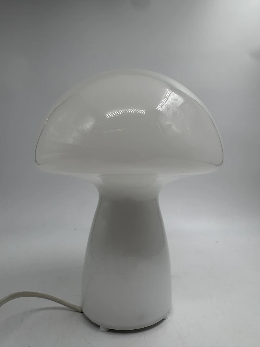 Glazen paddenstoel tafellamp (Mushroom lamp) – Wit glas - foto 5