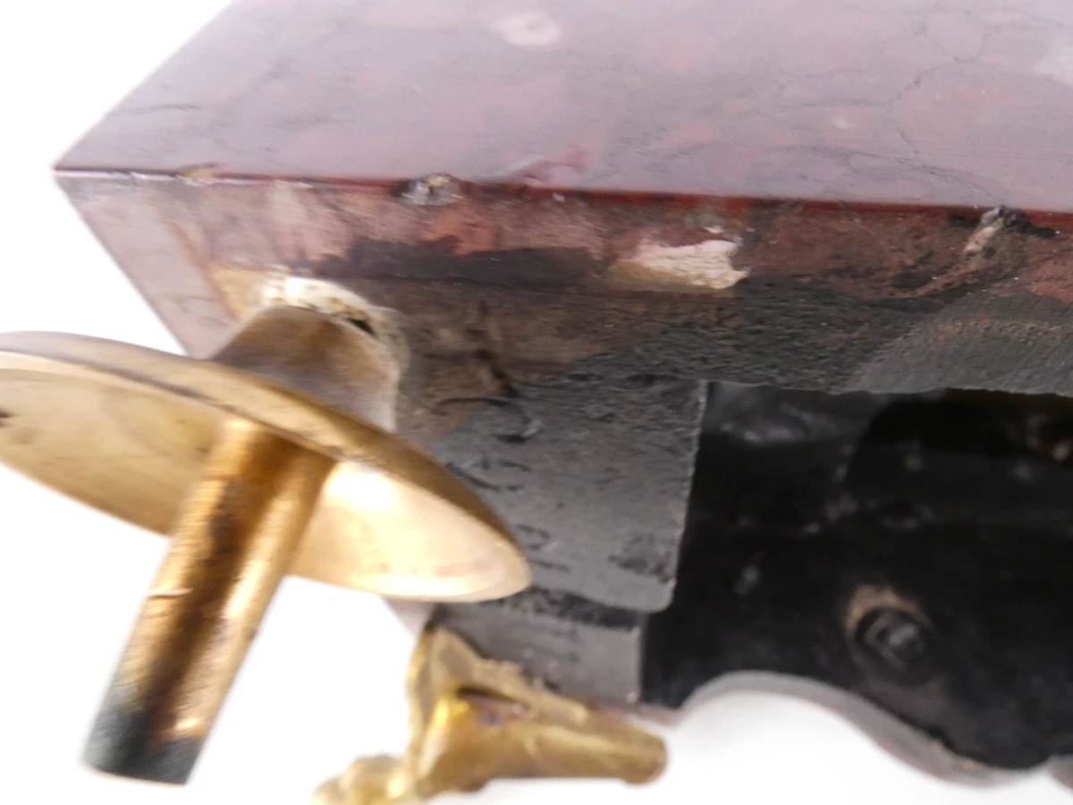 Franse Roodmarmeren Pendule met sleutel - foto 9