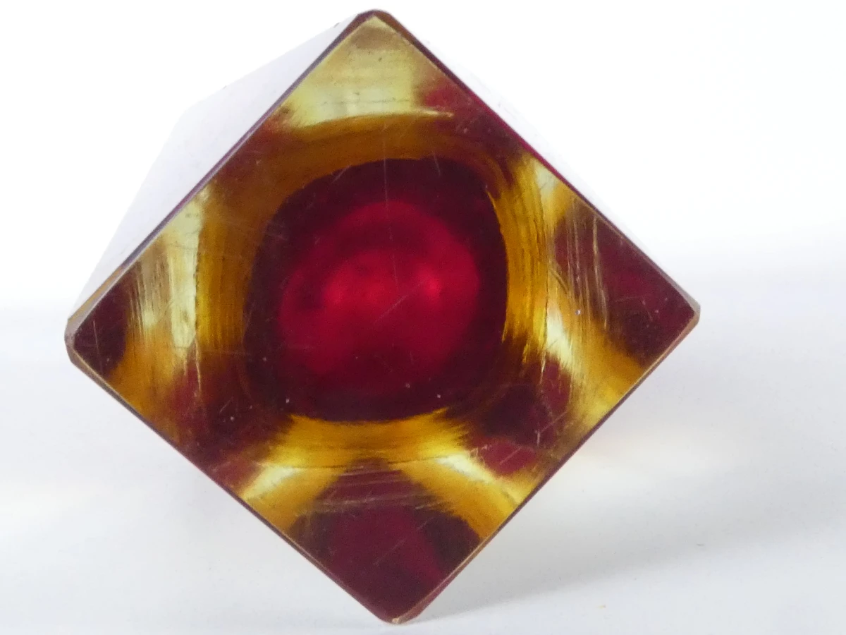 Decoratieve glazen vaas rood-geel - foto 9