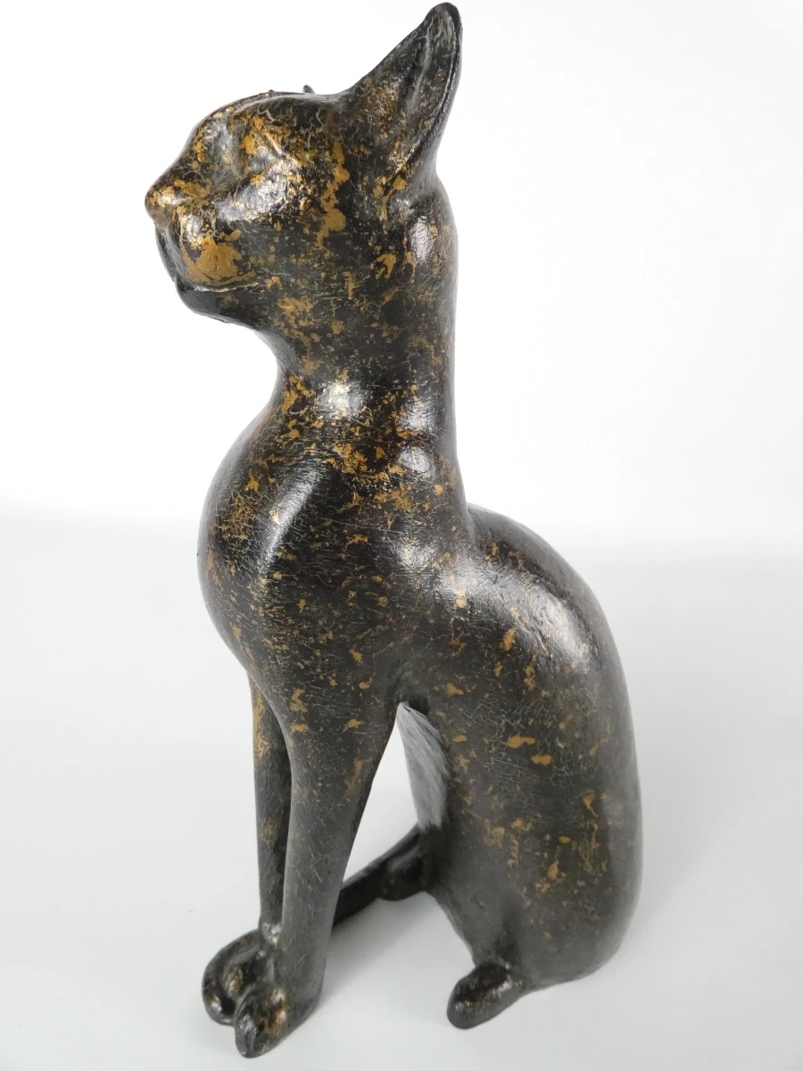 Decoratieve kat in hars met patina - foto 2