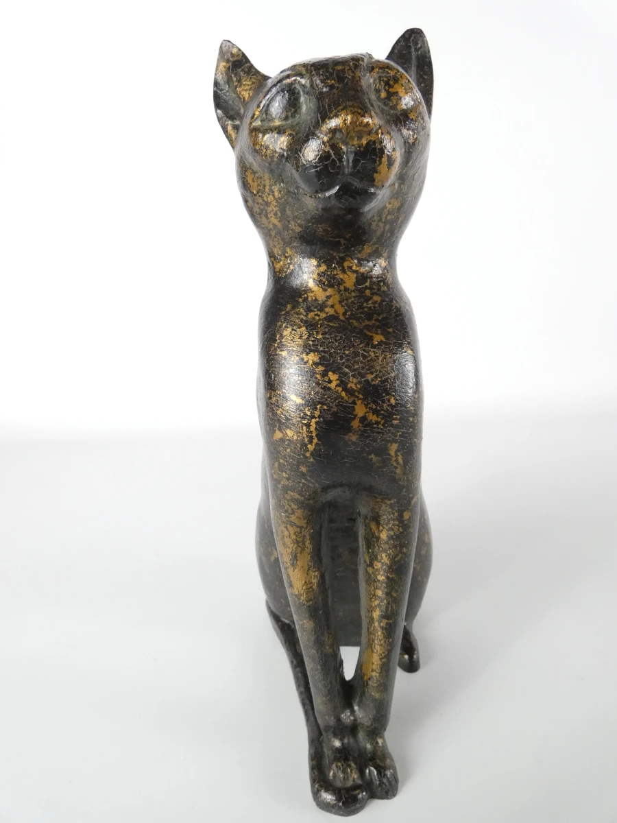 Decoratieve kat in hars met patina - foto 3