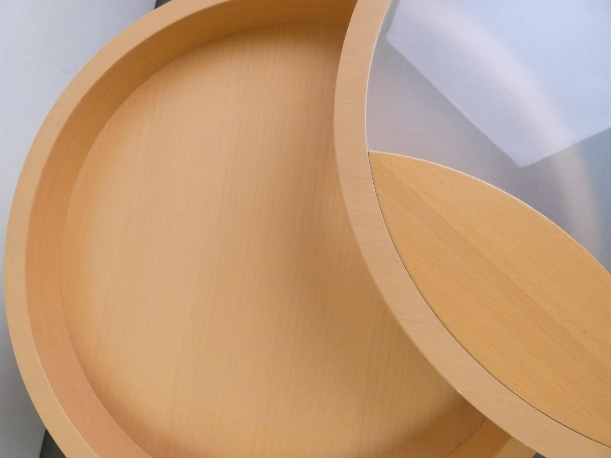 Set van 2 Hülsta Primo DC Ronde Design Nachtkastjes op Wieltjes - foto 6