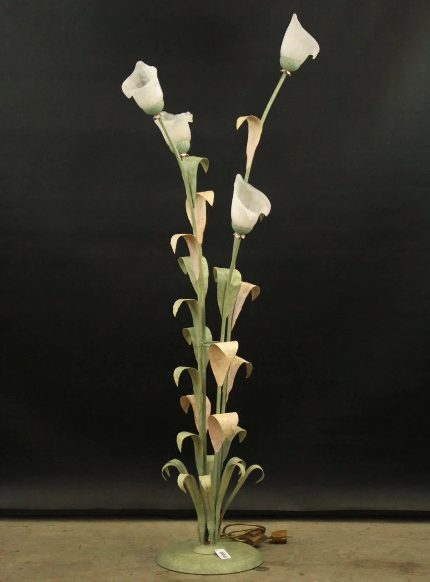 Hollywood Regency Botanische staande lamp met Jugendstil invloeden - foto 2