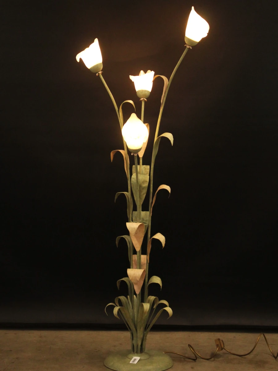 Hollywood Regency Botanische staande lamp met Jugendstil invloeden - foto 3