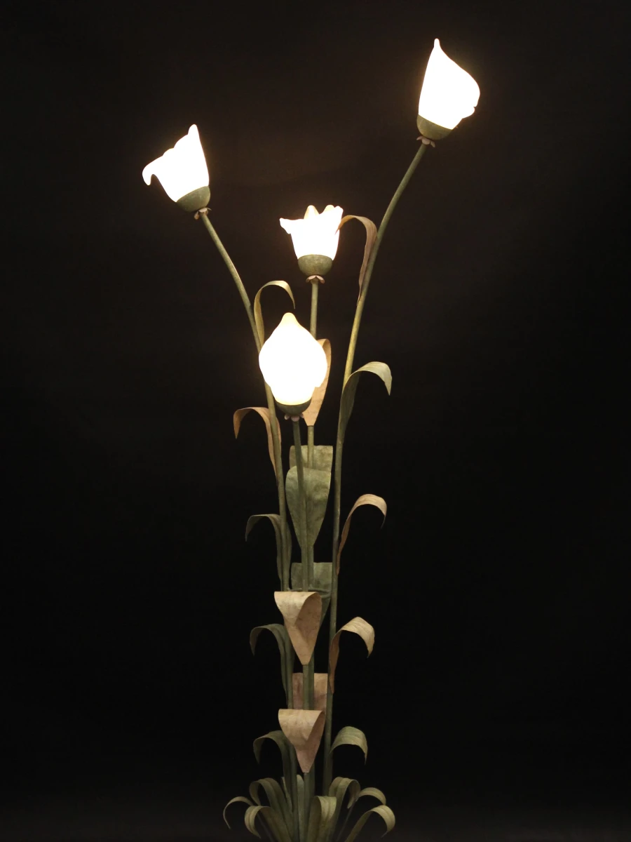 Hollywood Regency Botanische staande lamp met Jugendstil invloeden - foto 5