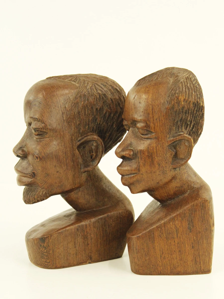 Set van 4 Afrikaanse houten beelden - foto 2
