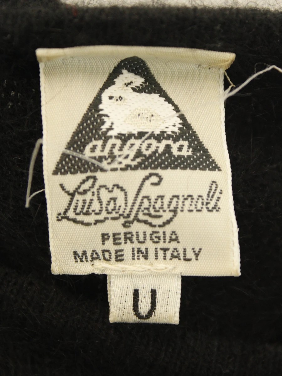 Luisa Spagnoli zwart tricot jurkje met bloemen onderaan - angora & wol - maat S - Made in Italy - foto 8