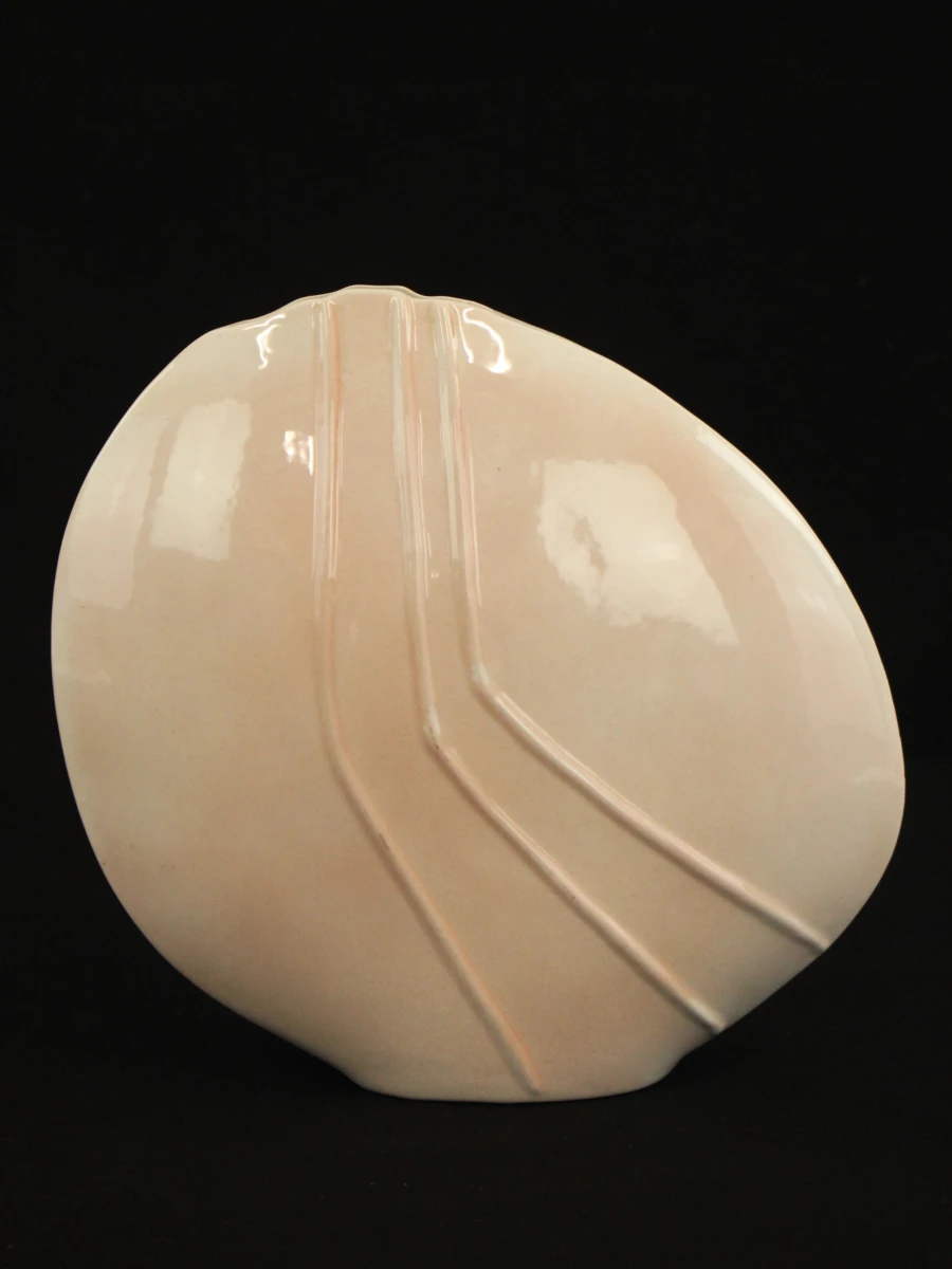 Postmoderne Porseleinen Schijfvaas – Porcelaine Virebent (Frankrijk, jaren '70/'80) - foto 3