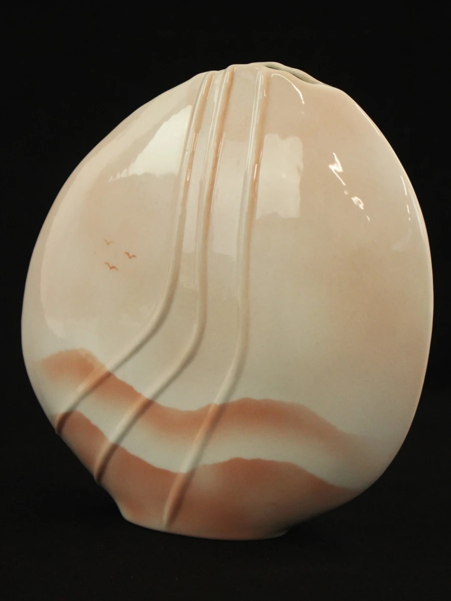 Postmoderne Porseleinen Schijfvaas – Porcelaine Virebent (Frankrijk, jaren '70/'80) - foto 7
