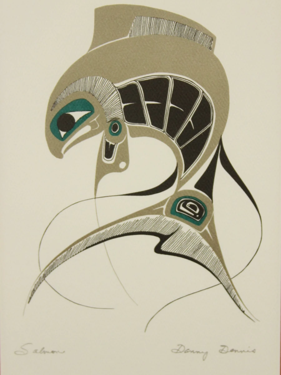 Canadese Inheemse Northwest Coast/First Nations Kunst - Ingelijst Drieluik (Gesigneerd) - foto 3