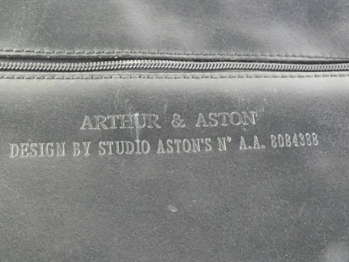 Zwarte leren aktetas Arthur & Aston - foto 9