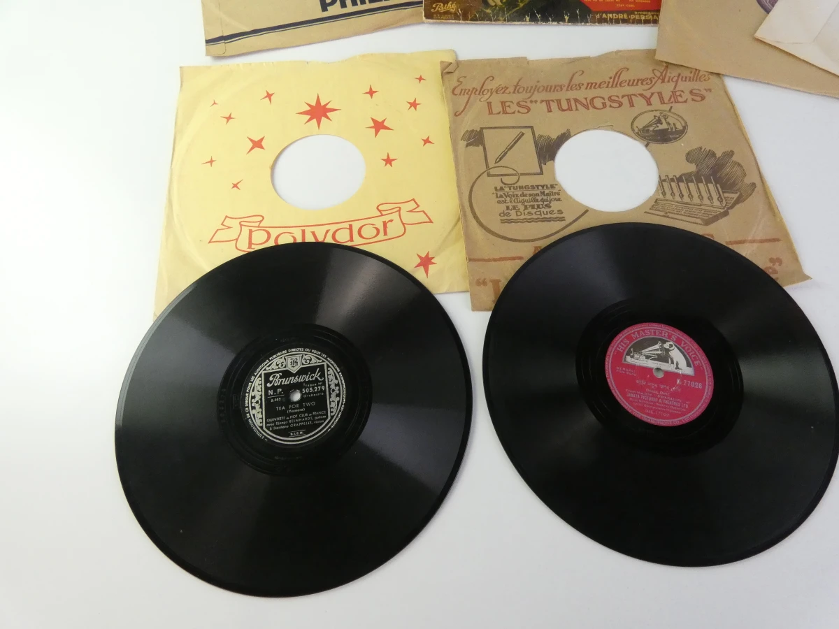Set van vintage grammofoonplaten met hoes - foto 2