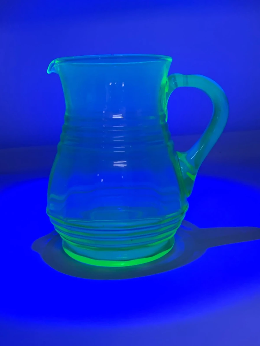 Set 5 uranium glazen en 1 karaf - foto 10