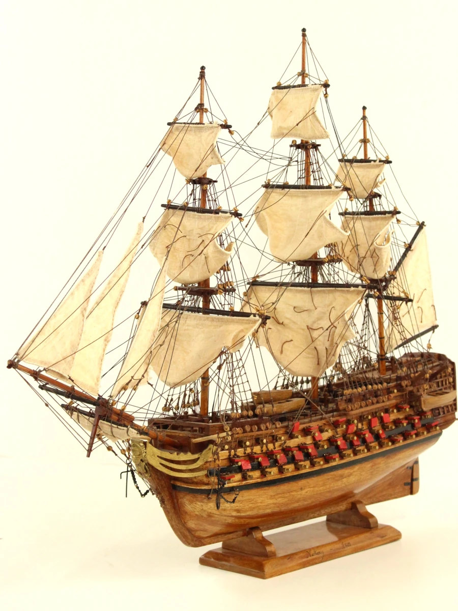 HMS VICTORY 1765 - indrukwekkend handgemaakt houten zeilschip - 75 cm - maritiem verzamelobject - foto 11
