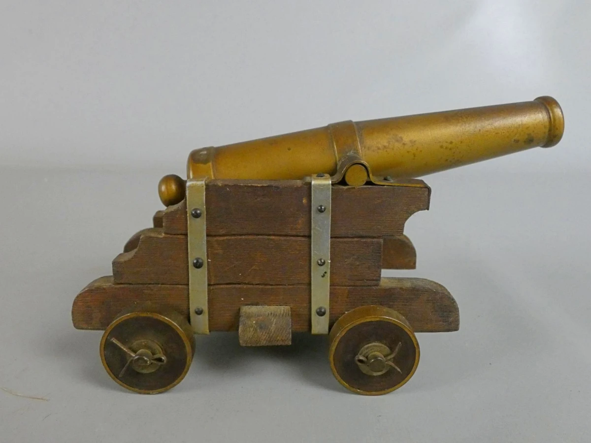 Miniatuur kanon op houten affuit - foto 3