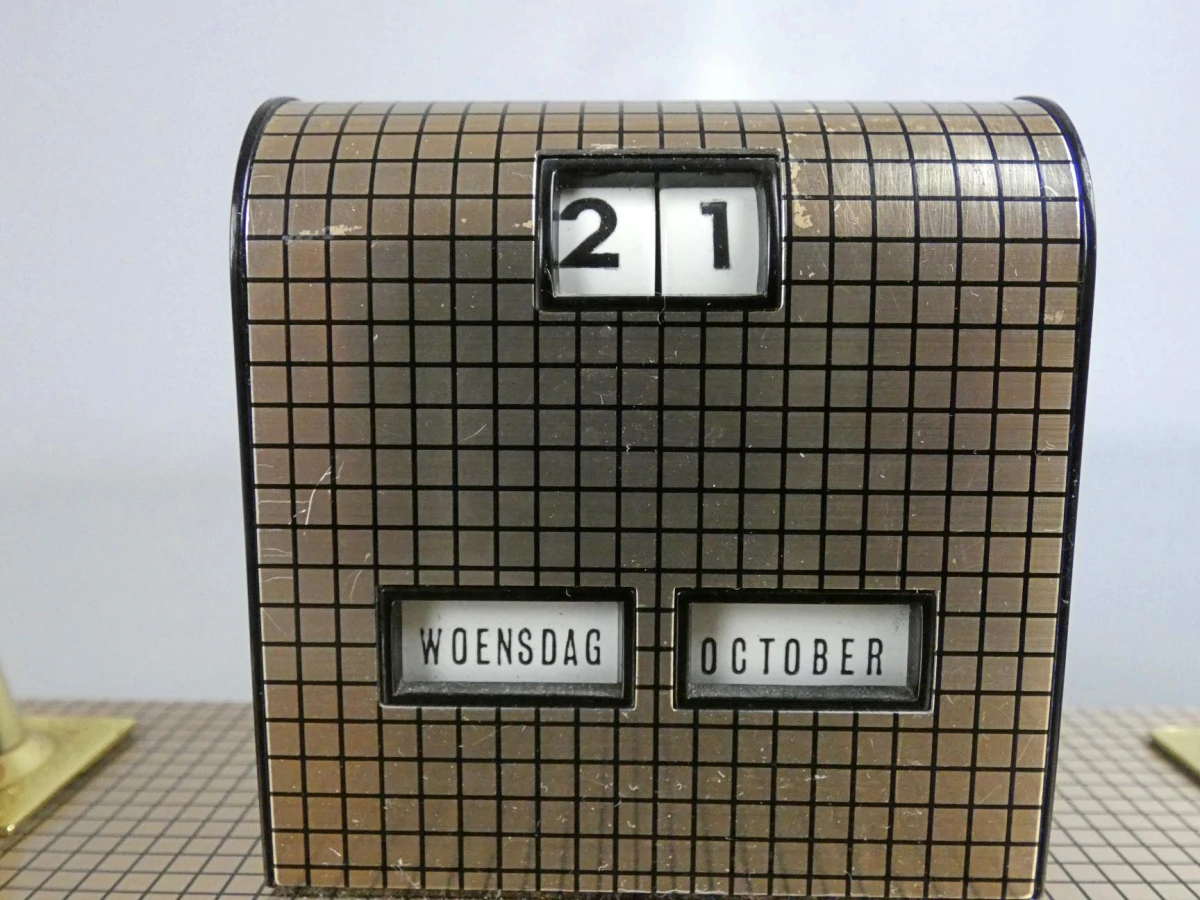 Vintage bureau-kalender met dubbele penhouder - foto 5