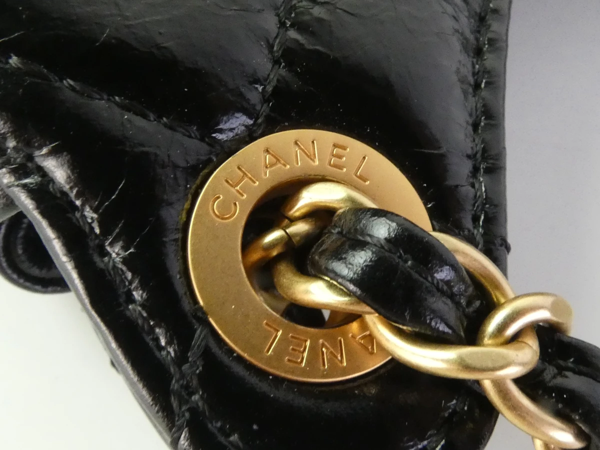 Zwarte lakleren handtas Chanel - foto 7