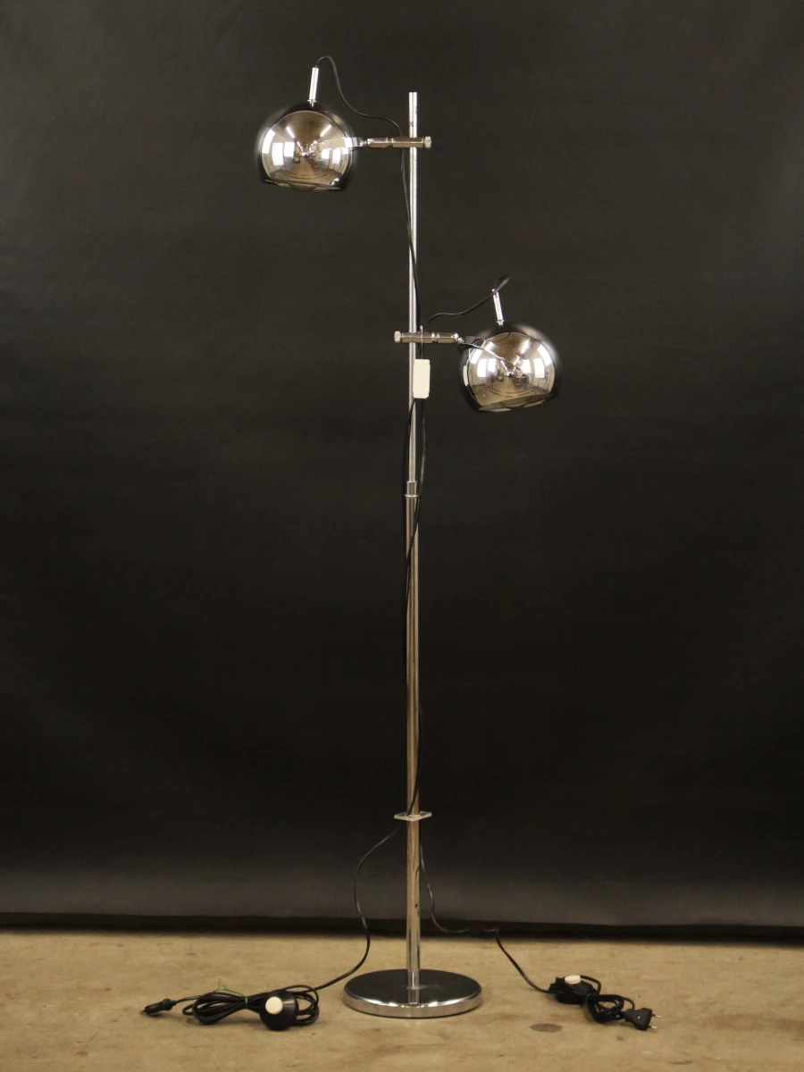 Herda - Vintage space age vloerlamp met dubbele chromen bolspots - jaren 70 - foto 5