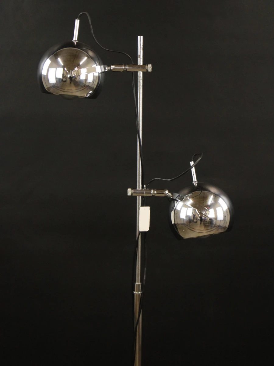 Herda - Vintage space age vloerlamp met dubbele chromen bolspots - jaren 70 - foto 6
