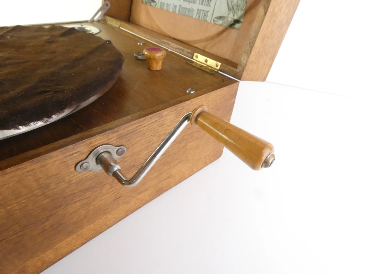 Nostalgische Pathé grammofoon 1900-1930 met platen - foto 16