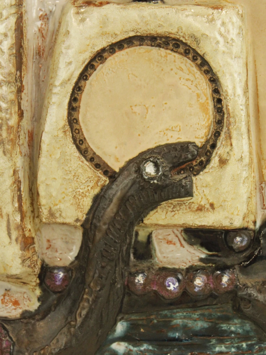 Keramisch wandpaneel met Viking schip motief - foto 8