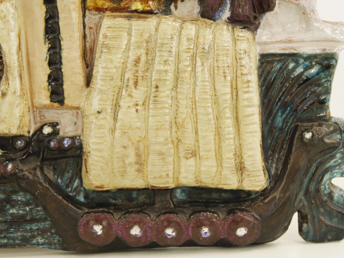 Keramisch wandpaneel met Viking schip motief - foto 9