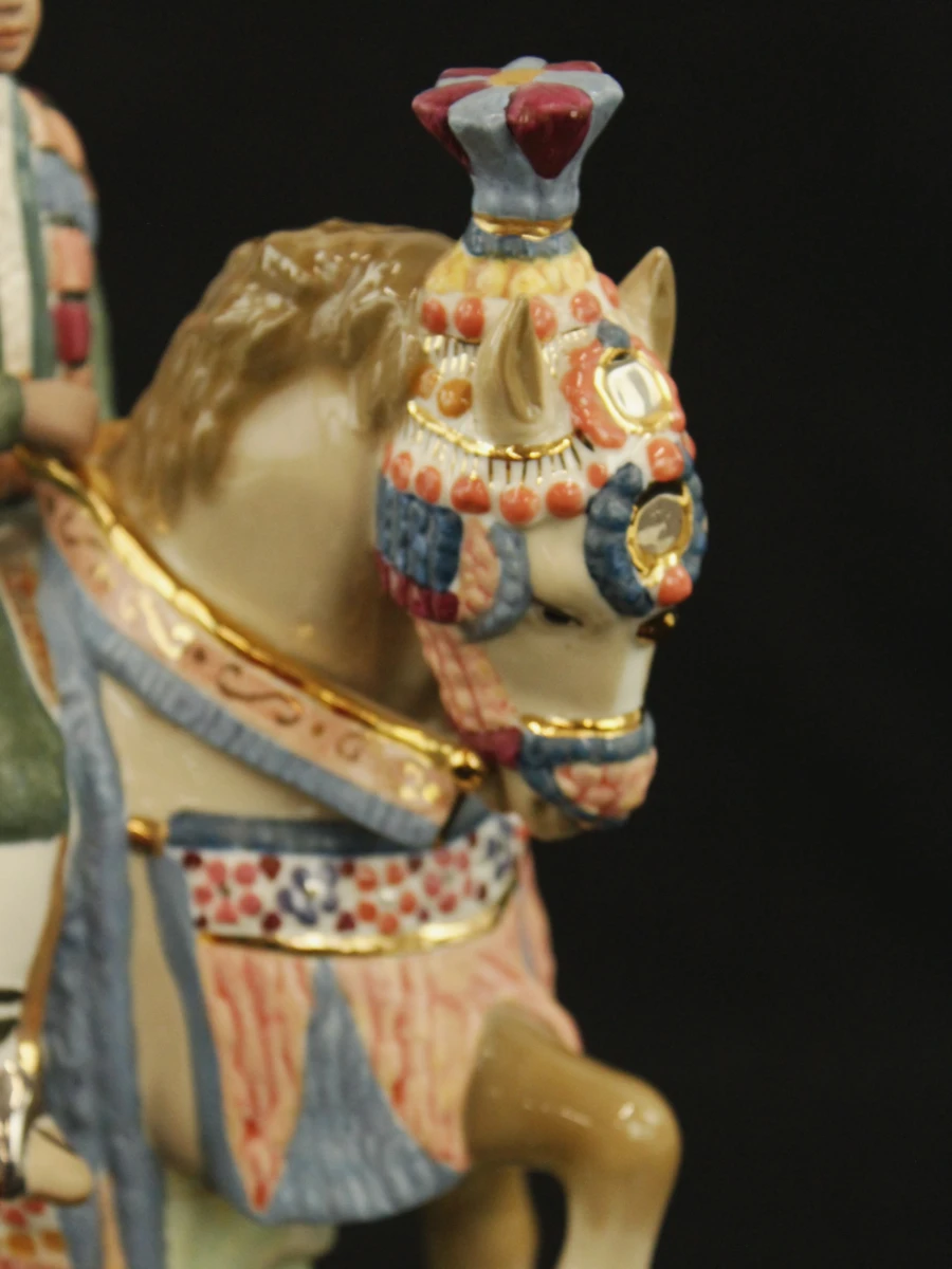 Armán (Segorbe) - 'Grupa Valenciana' porseleinen beeld Valenciaans koppel te paard - 37 cm - foto 8