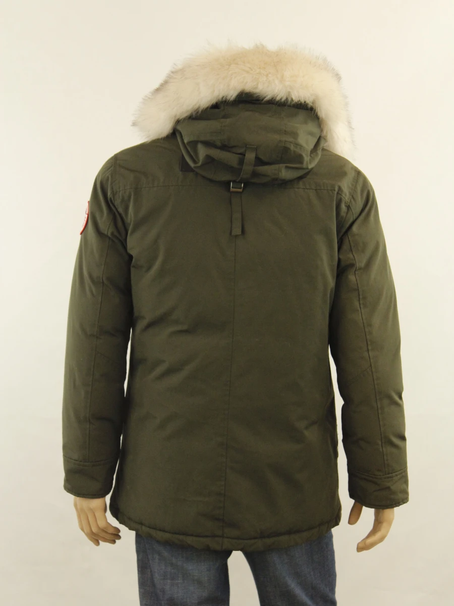 Canada Goose warme kakigroene heren winterjas met bontkraag - maat: S - foto 7