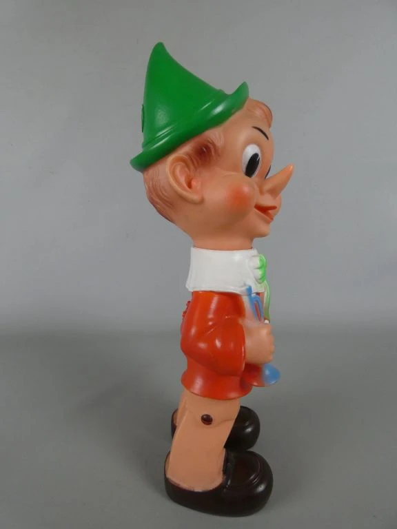 Vintage plastic beeldje van een jongen met groene hoed - foto 4