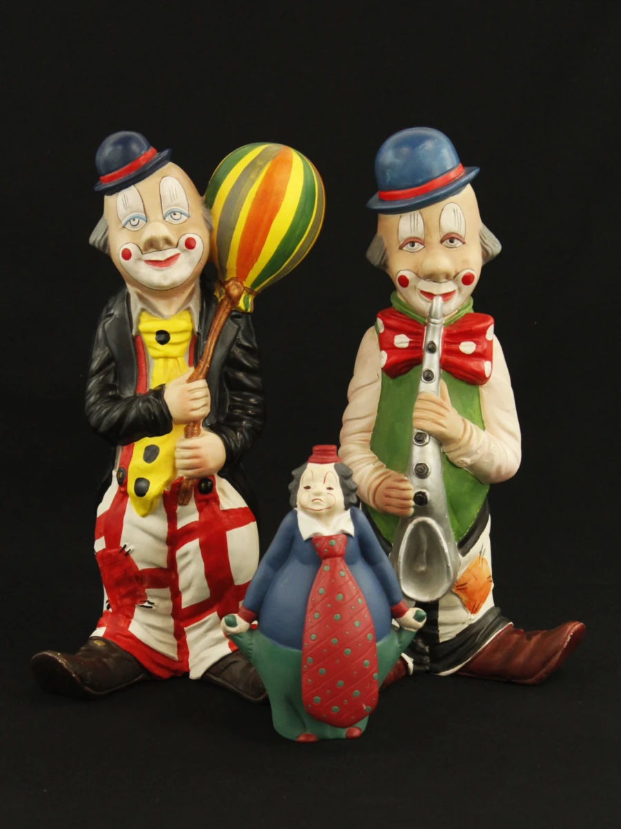 Set van 3 vintage clown spaarpotten in keramiek - foto 2