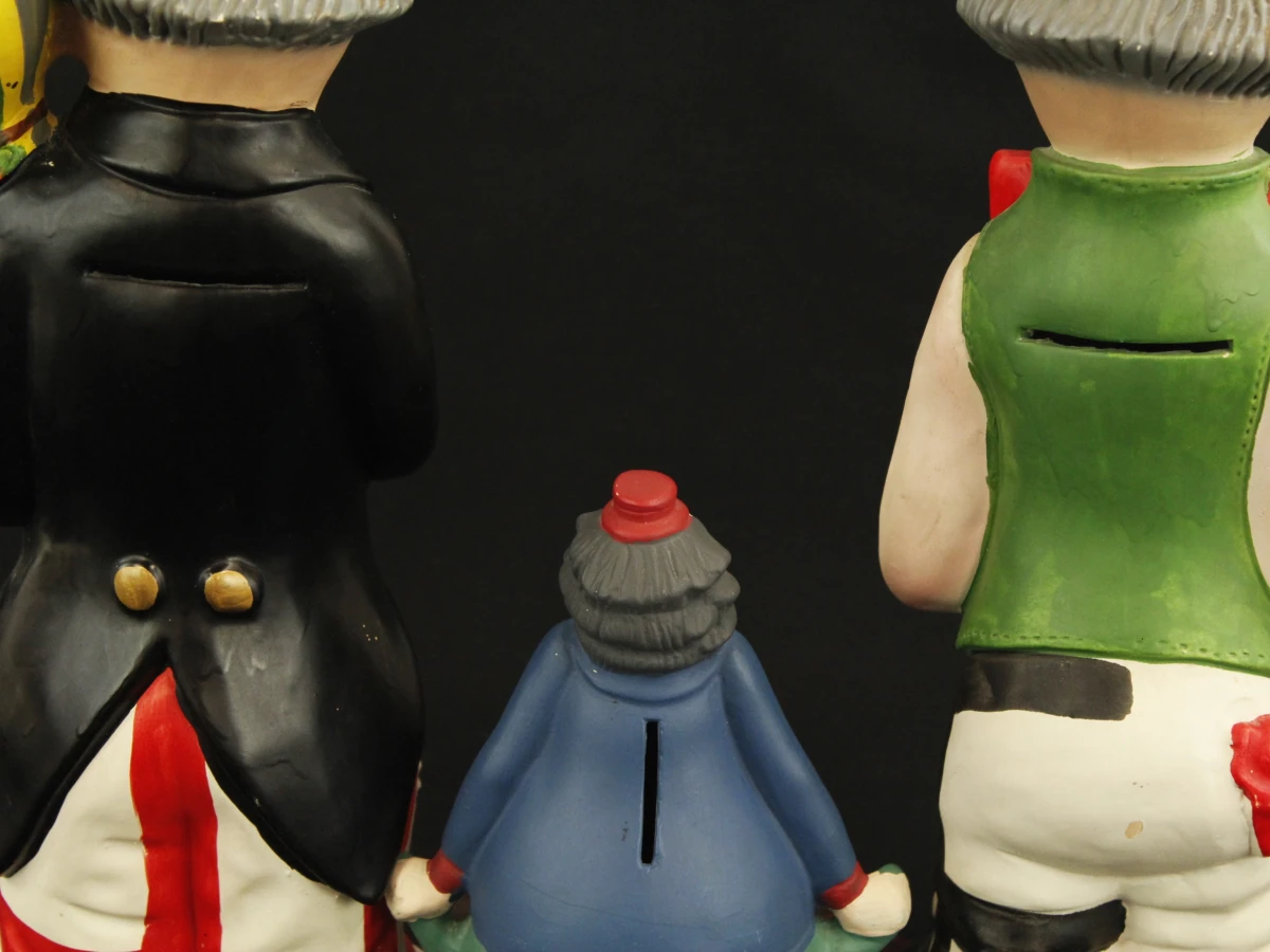Set van 3 vintage clown spaarpotten in keramiek - foto 4