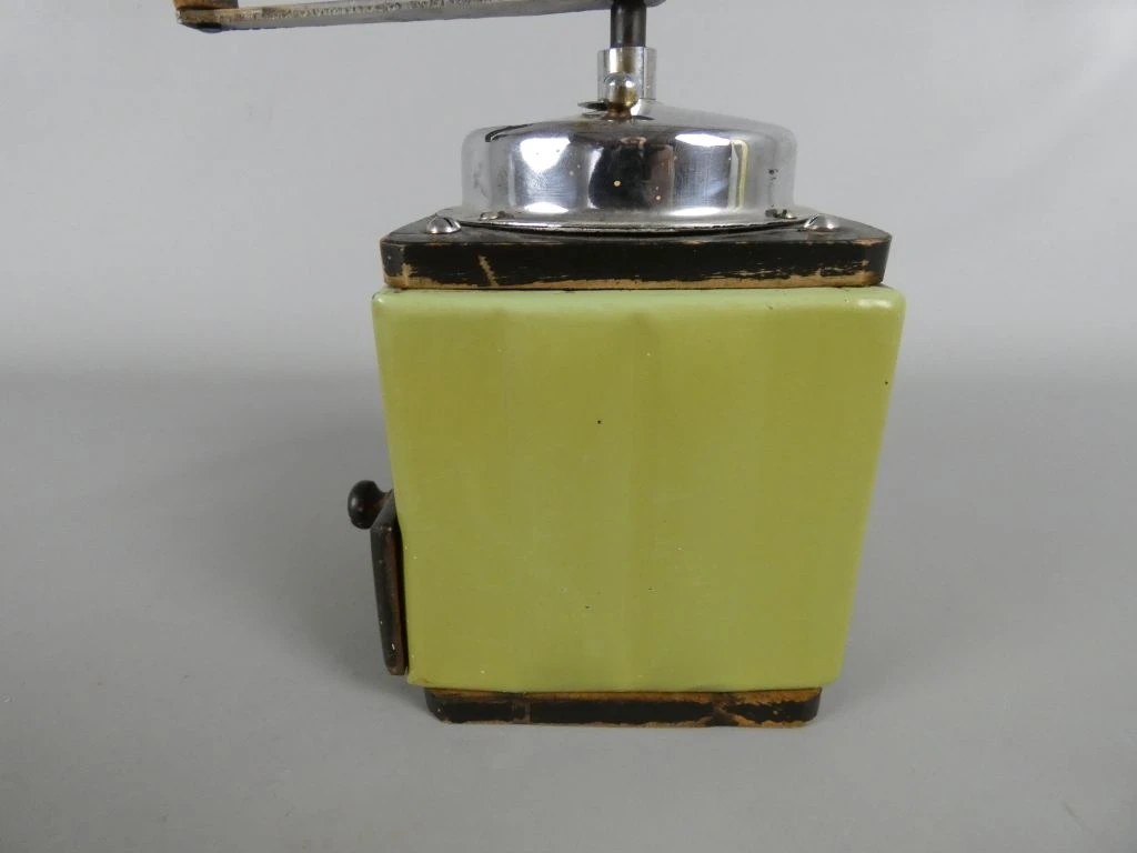 Vintage Handmatige Koffiemolen met Speelkaartafbeelding - foto 2