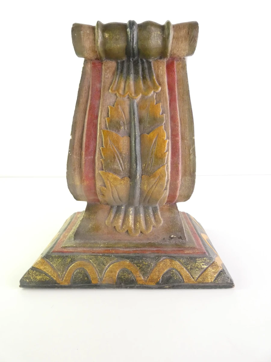 Set van 2 handgesneden houten wandconsoles – Barokstijl - foto 2