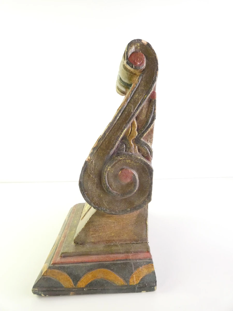 Set van 2 handgesneden houten wandconsoles – Barokstijl - foto 12