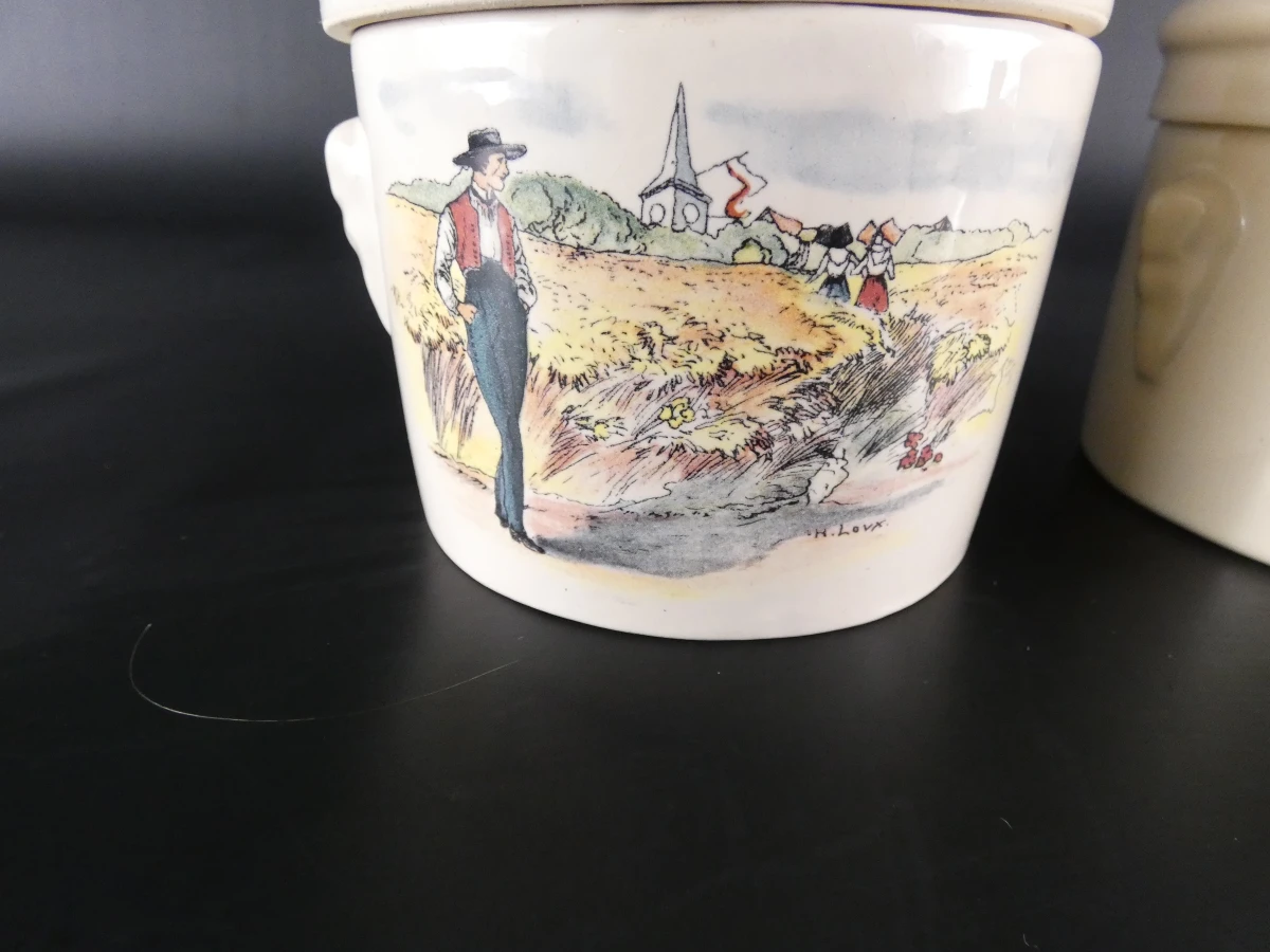 7 Vintage Aardewerken Terrines / Foie Gras Potten – Sarreguemines (Frankrijk) - foto 3
