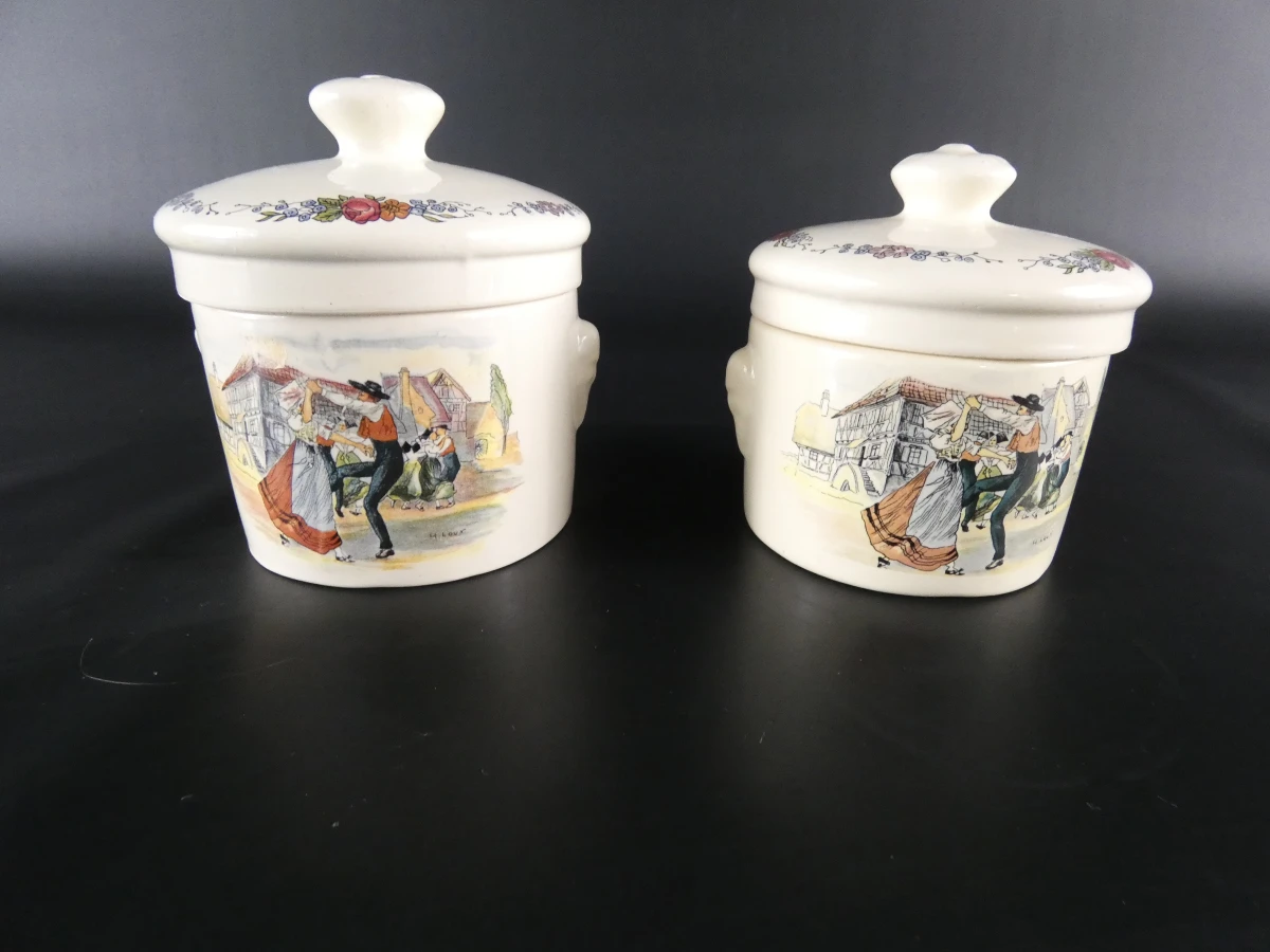 7 Vintage Aardewerken Terrines / Foie Gras Potten – Sarreguemines (Frankrijk) - foto 4