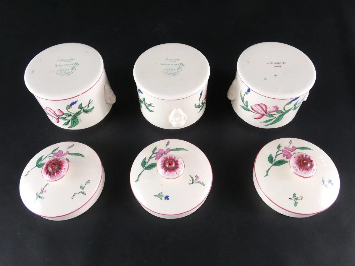 7 Vintage Aardewerken Terrines / Foie Gras Potten – Sarreguemines (Frankrijk) - foto 24