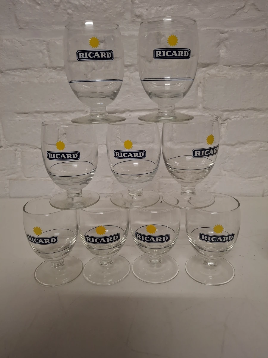 Set van 13 Ricardglazen met keramieken karaf - foto 2