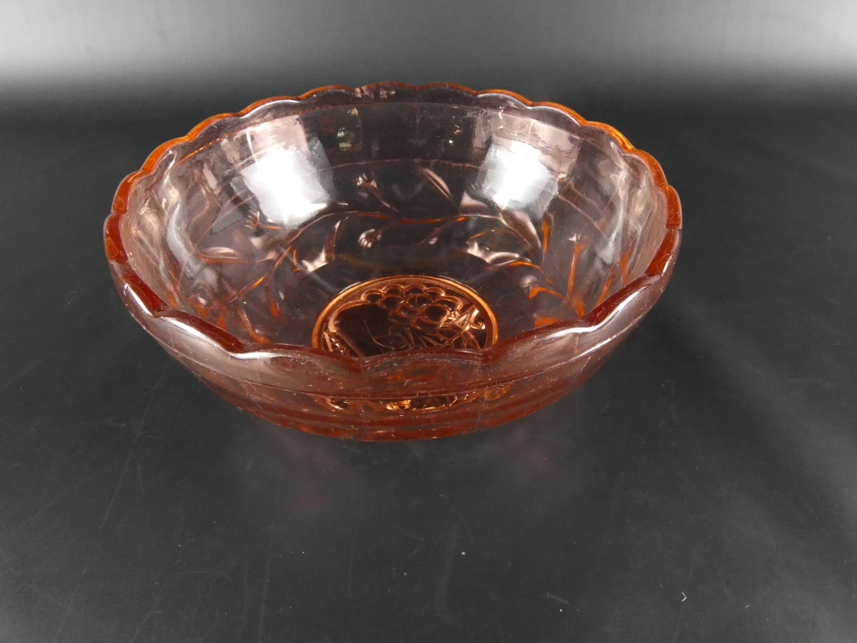 Set van 3 vintage Rosaline persglazen – Art Deco stijl - foto 10