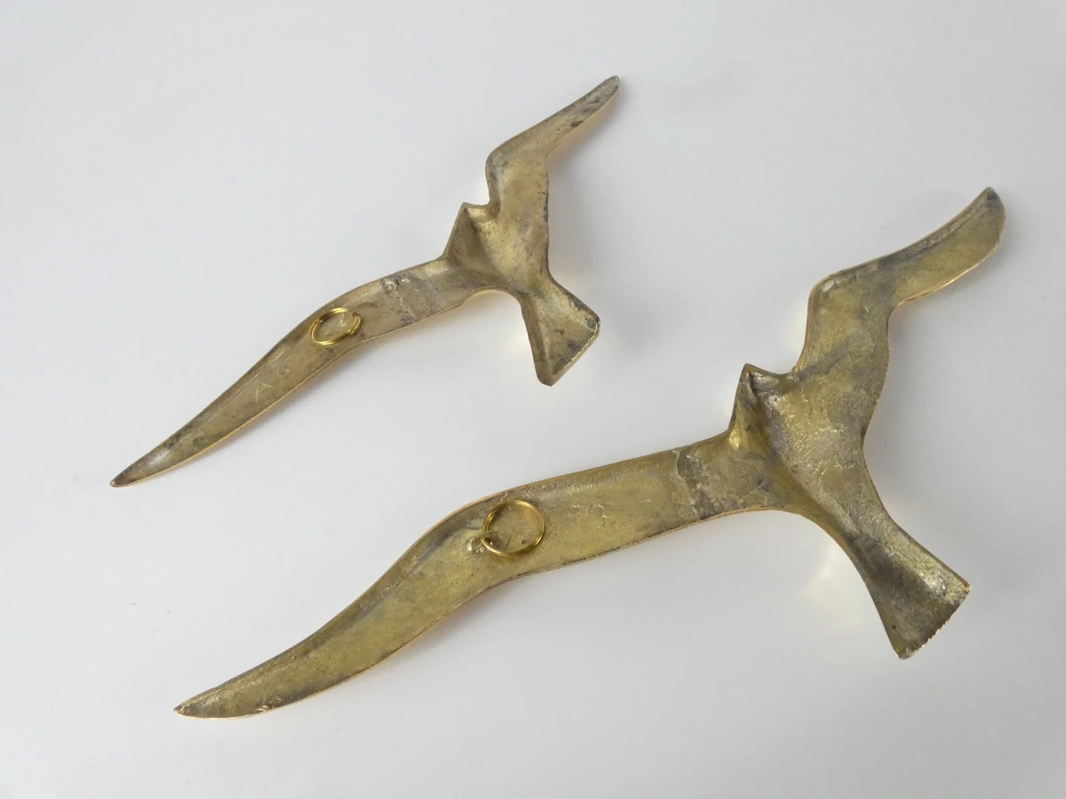 Set van 5 vintage messing wandvogels - foto 9