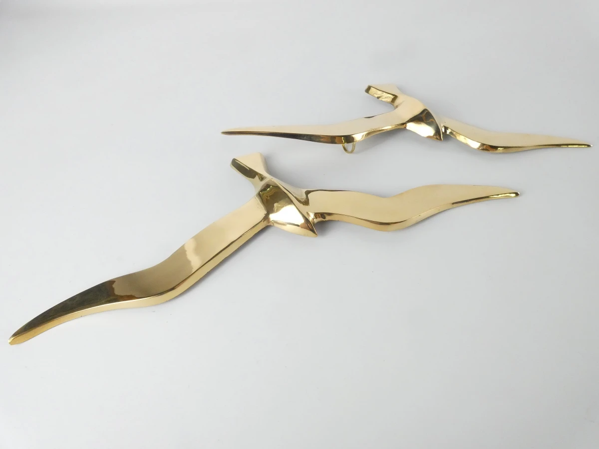 Set van 5 vintage messing wandvogels - foto 10