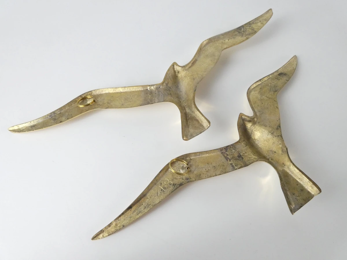 Set van 5 vintage messing wandvogels - foto 13
