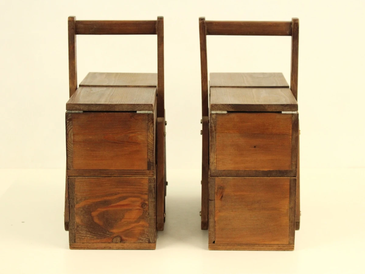 Vintage set van 2 houten naaidozen - foto 4