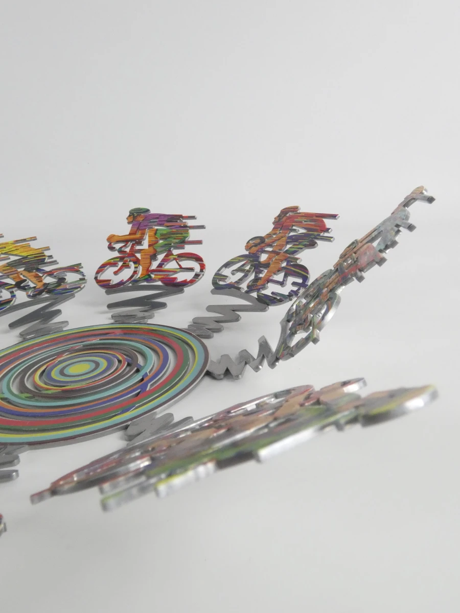 Cyclists Bowl - metalen wielrenners kunstwerk - Gerstein DESIGN - foto 8