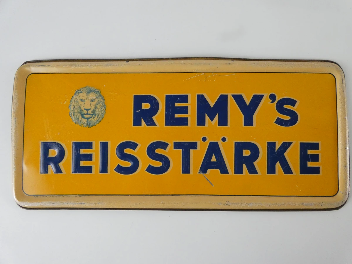 2 Vintage gele Remy’s Reisstärke-reclameborden in reliëf - foto 2