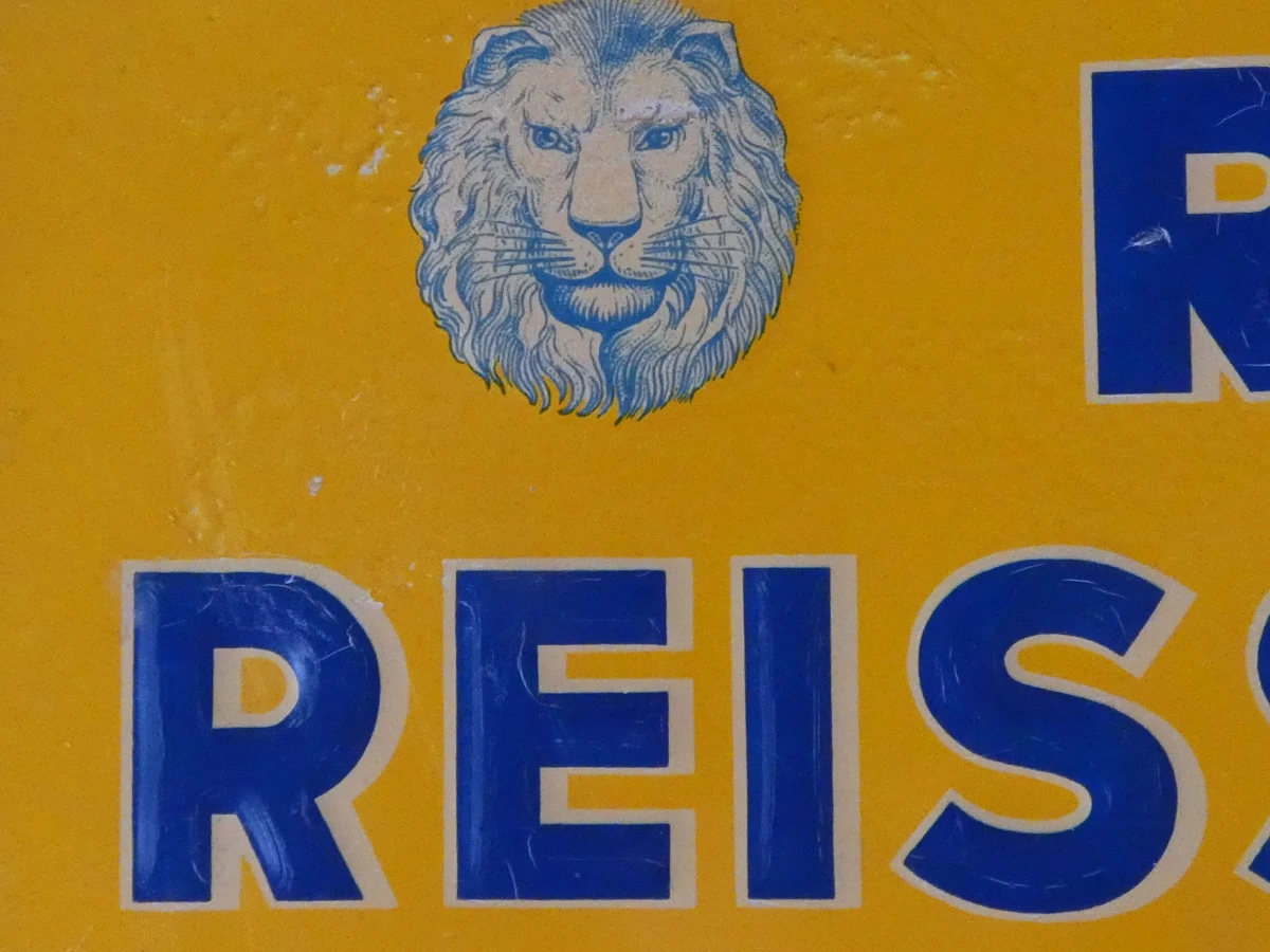 2 Vintage gele Remy’s Reisstärke-reclameborden in reliëf - foto 3