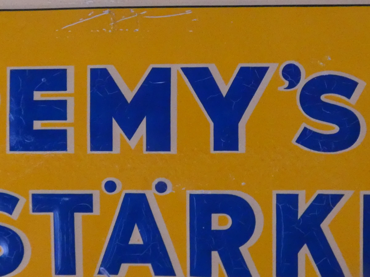 2 Vintage gele Remy’s Reisstärke-reclameborden in reliëf - foto 4