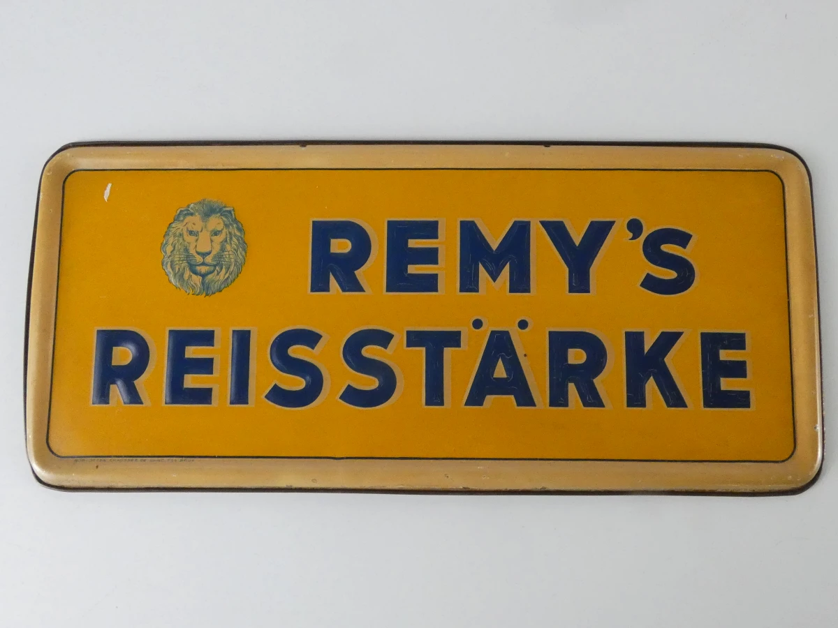 2 Vintage gele Remy’s Reisstärke-reclameborden in reliëf - foto 5